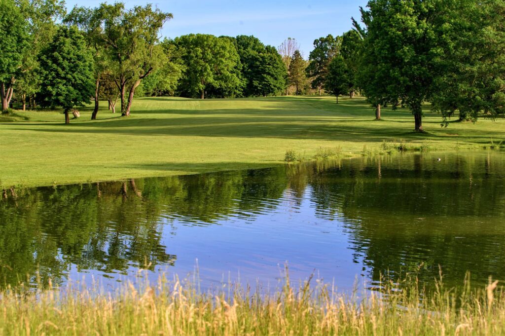 a pond at Elbel Golf Course