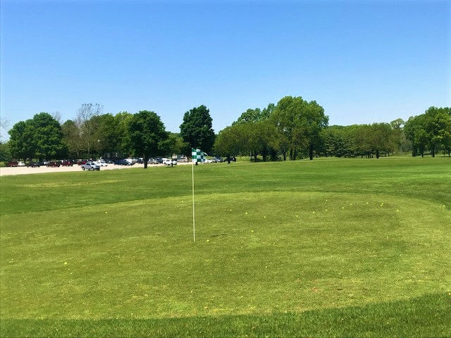 A putting green at Elbel Golf Course